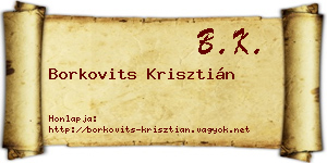 Borkovits Krisztián névjegykártya