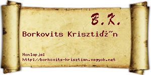 Borkovits Krisztián névjegykártya